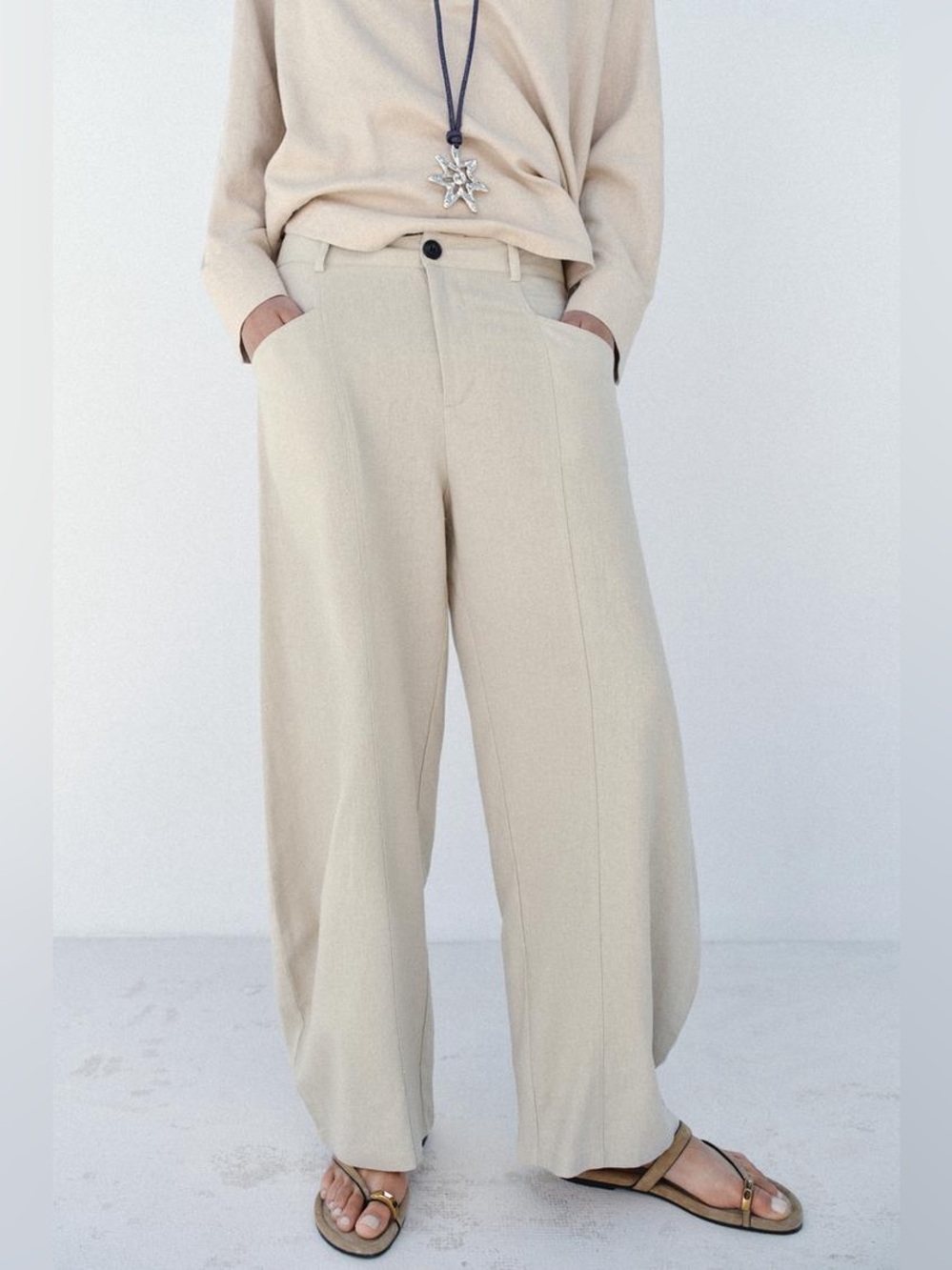 ZARA LINEN BALLOON PANTS